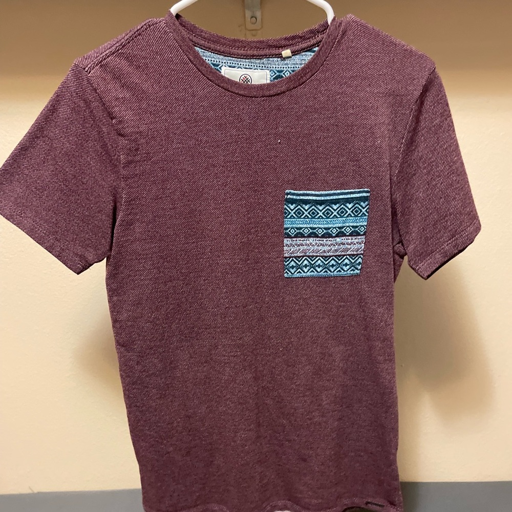 On the Byas Red and Blue Short Sleeve Tee